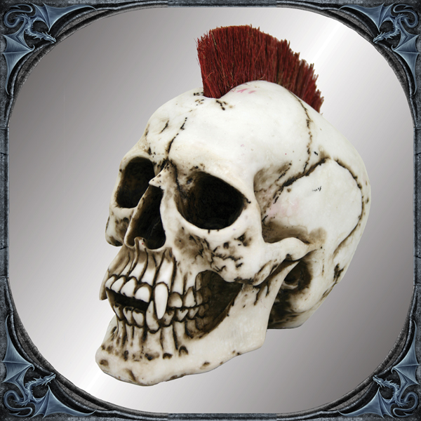 "Punk" skull with mohawk