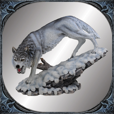 "Lycos" wolf statue