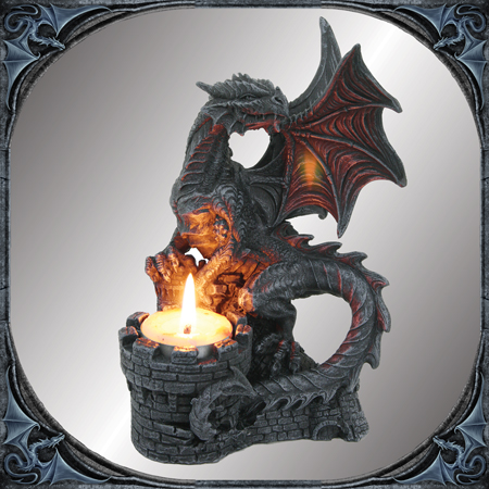 Gothic dragon tea light stand