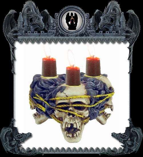 "Bound Skulls" Candleholder